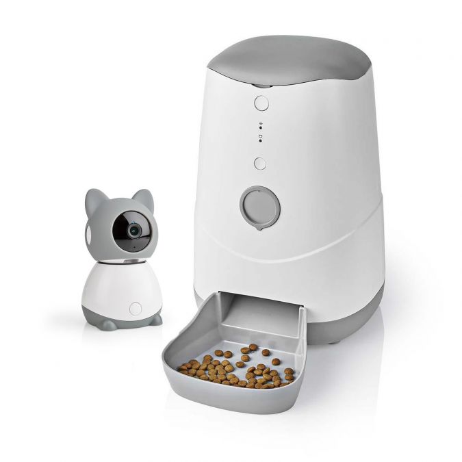 Smart Wi-Fi Pet Feeder and IP Camera, 3.7L Programmable Automatic Food Dispenser with 1080p HD Cam, Motion Sensor, Portion Control and 2-Way Audio, for Dogs, Cats, Rabbits, and Small Animals