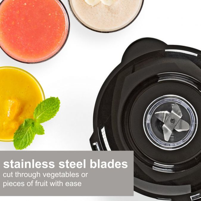 Table Top Blender, 800W, with 1.5L Plastic Jug, 2 Speed Settings and Pulse Function, Ideal for Fruit Juice, Vegetables, Soup, Smoothies, Protein Shakes and more - White