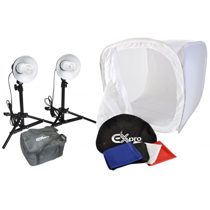 Ex-Pro Photographic Product Kit Pro180 Midi Day Light Set Continuous Lighting with 75cm Tent