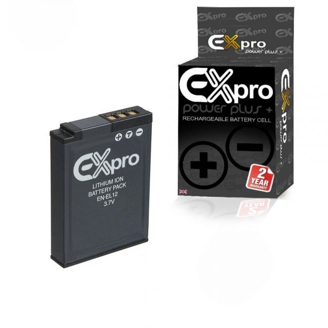 Ex-Pro Nikon EN-EL12, ENEL12 Li-on Digital Camera Rechargeable Battery