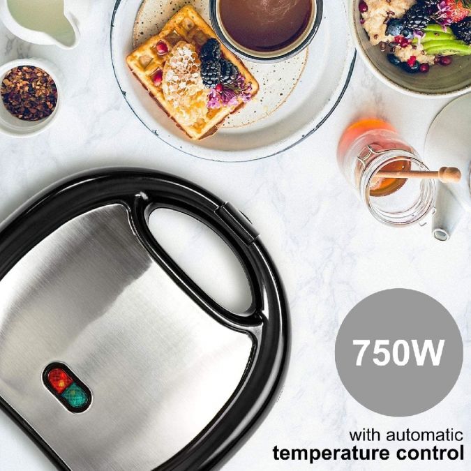 Waffle Maker Machine Square Shape 2 Slice Non Stick Electric Iron Press 750W