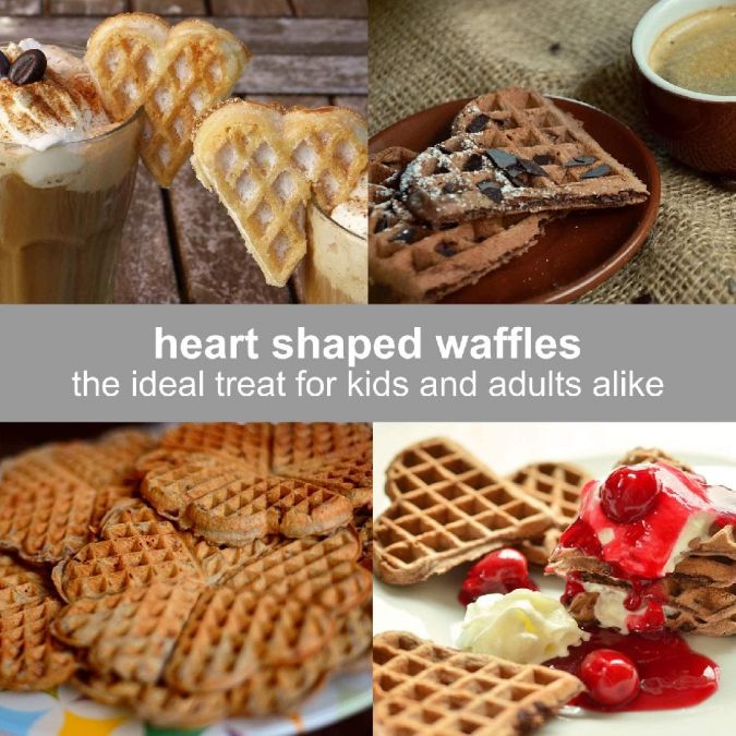 Waffle Maker Machine Dual 14cm Heart Shape Slice Non Stick Iron Press 1200W