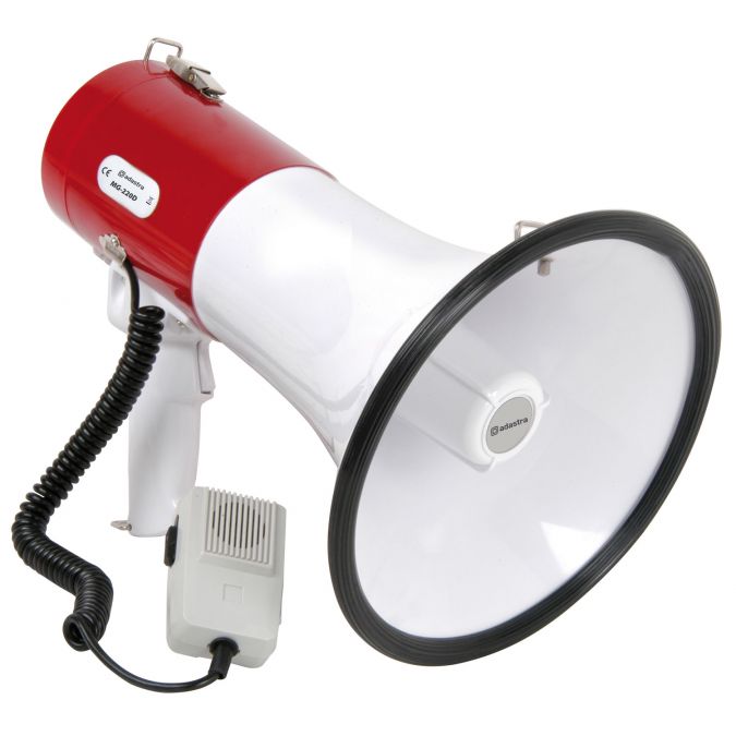 Megaphone Loud Speaker 30w Hand Grip With Siren Horn 600M Projection MG220D