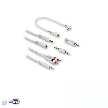 Ex-Pro MP3 / iPod Player connection kit for audio output. Compact Adapter 2.5mm Plug to 3.5mm Socket, White - and more ..