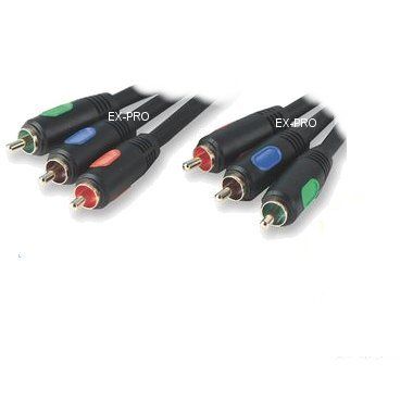 Ex-Pro - Standard - Gold RGB 3 x Phono to RGB 3 x Phono Lead Cable Connections (RCA) for Video Connections - 10m