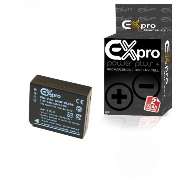 Ex-Pro® Panasonic DMW-BLE9 DMW-BLE9E DMW-BLE9PP - 940mAh IC Chipped Battery for Panasonic Lumix