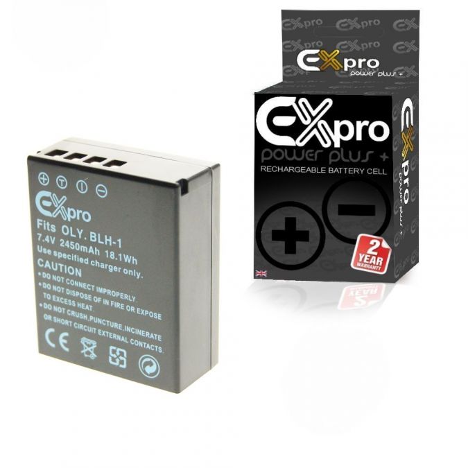 for E-M1 Mark II Fully Decoded Ex-Pro® Olympus BCH-1 BLH-1 LCD Go-Charge USB Charger with 1 x Ex-Pro® Olympus BLH-1-2450mAh Batteries
