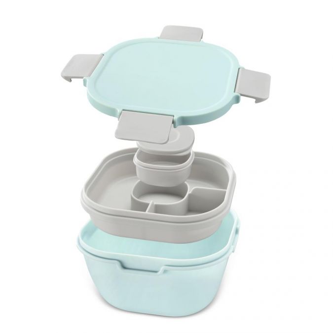 Salad Bowl Lunch Box | 1.4L | with Divider & Fork | BOXED2ME