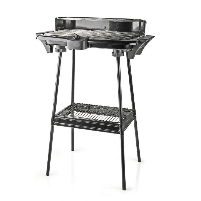 Electric Outdoor Garden Barbecue BBQ Grill Rectangle 46x28cm 2000W with Stand