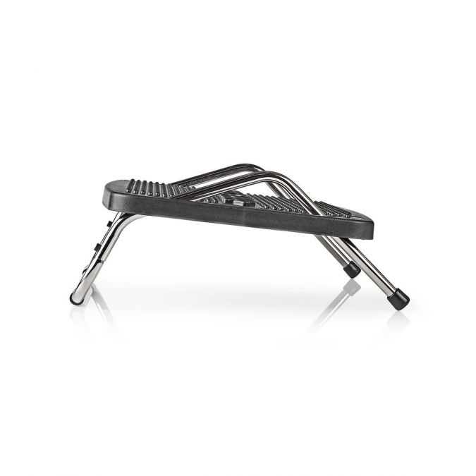 Black Metal Adjustable Foot Rest for Under Desk