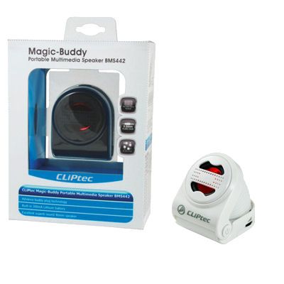 CLiPtec® Mini Magic-Buddy 2nd Generation Capsule iPod/MP3 Speaker - White