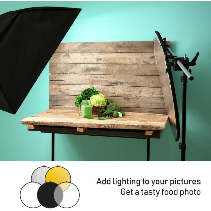 5 in 1 Portable Reflector Diffuser 23" 58cm Multi Camera Lighting with Carrying Case for Photo Studio