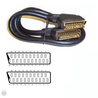 Ex-Pro Premium 2m Gold Scart Cable Lead, 21 Pin, Fully Screened. 2 Year Warranty. Extra Value cable.