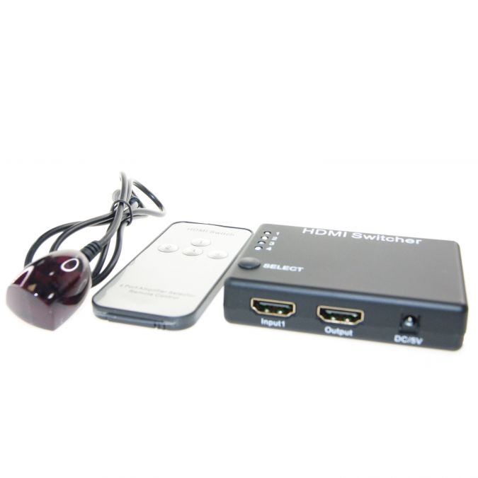 Ex-Pro® AV-Pro 4 to 1 Port HDMI Switcher V1.3b 3D Supported, IR Remote Switching