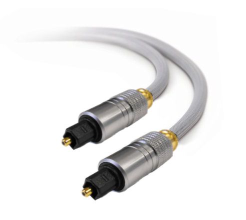 Ex-Pro 1m High Resolution Digital Optical Audio TOSlink Cable - 24K Gold Metal Casing.
