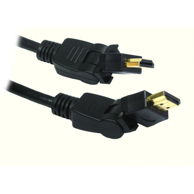 Ex-Pro High Speed [ANGLE/ROTATING/BENDING] - 5m Gold HDMI Cable V1.4 ...