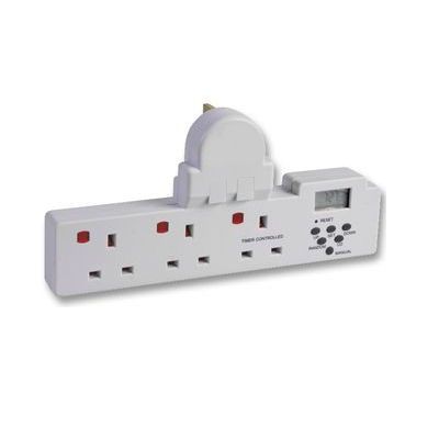 Ex-Pro Switch Adaptor 3 Gang Surge Protected with TIMER socket.