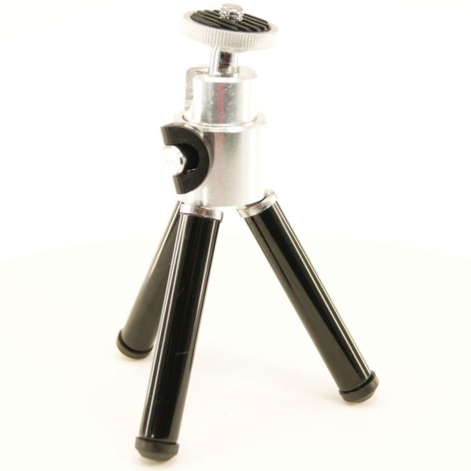 Ex-Pro Table-Top Mini Tripod, Aluminium Telescopic and compact - 3 Level - 15cm, 12.7cm & 10cm - Black & Silver