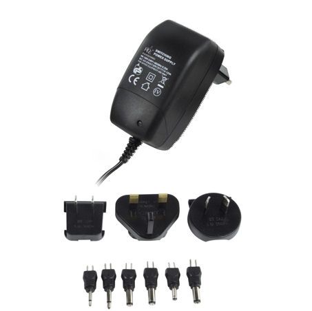 Ex-Pro® UK Fixed Voltage replacement AC DC Plug in Power supply - Regulated - 600mA max current. 7 Popular DC Plugs