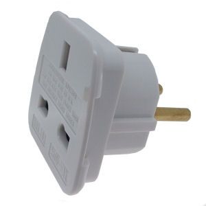 Ex-Pro Travel Adapter Converts UK Plugs Plug to 2 pin (Round & Flat)