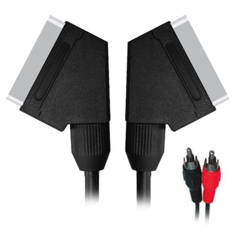 Ex-Pro® Premium 3m Scart to Scart Cable with 2 x Phono RCA AUDIO L/R Breakout. Fully Screened. 2 Year Warranty. Extra Value cable.