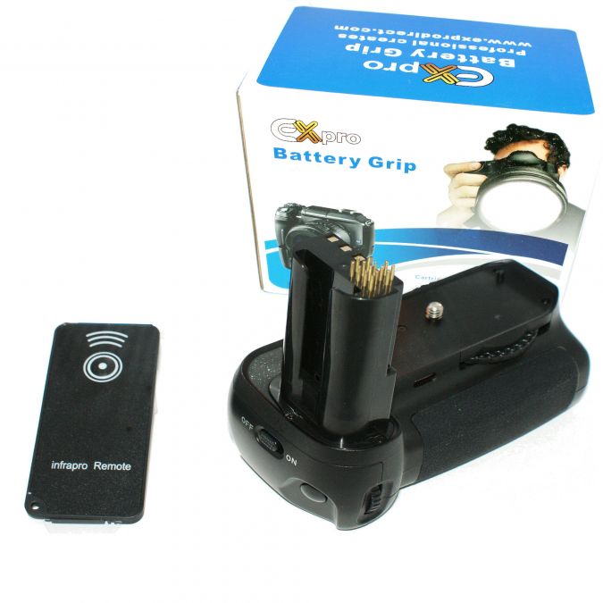 Ex-Pro® Power Grip Nikon MB-D80 (EN-EL3e) Series for Nikon, with infrared remote shutter release.