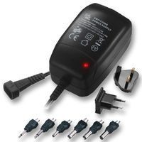 Ex-Pro® UK/EU Plug Variable Voltage replacement AC DC Plug in Power supply - Regulated - 3v to 12v -DC 600mA 0.6A max current. 6 Jack Plugs