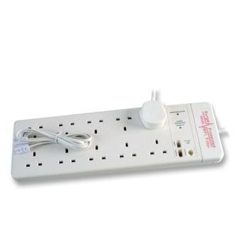 Ex-Pro® 10 Gang Power Surge Strip with Spike Protection 10-Way 13Amp - 2m Cable