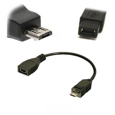 Ex-Pro Mini B / Mini-B to Micro B USB Adapter, adapts any Mini B cable / DC Power supply to Micro B - for devices using Micro B