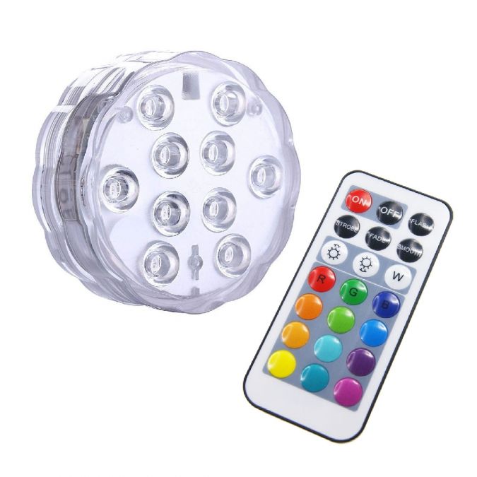 10 LED Colour Changing Night Light With Wireless Remote