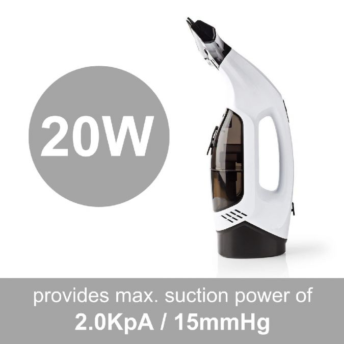 20W Rechargeable Window Vacuum Cleaner with 150ml Water Tank, Large Spray Bottle and Microfibre Wiper - White