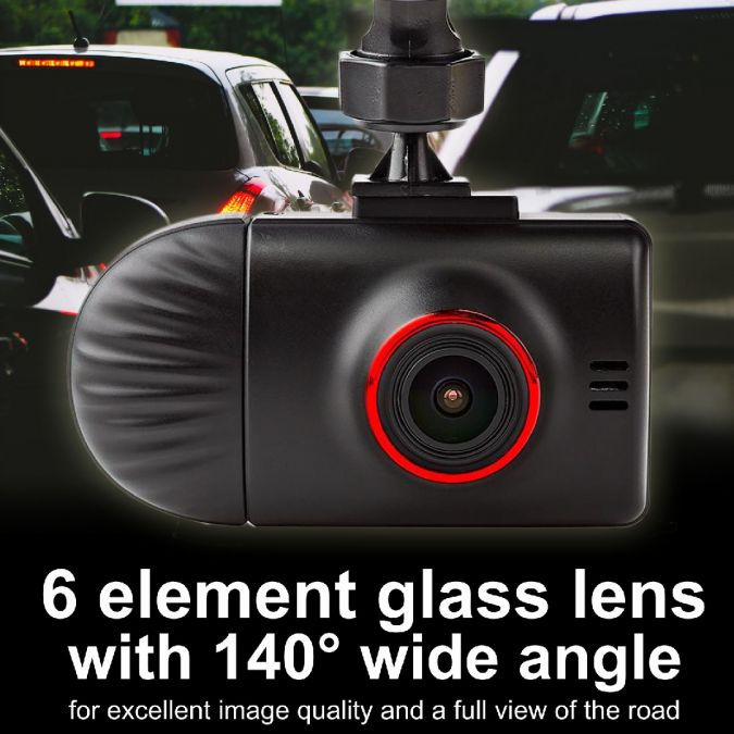 Dash Cam, Wide Quad Full HD 1440p 2K Front Dual Camera In Car Dashboard Dashcam, 140° Wide Angle, with 2.31" LCD Display, Night Vision, Motion Detection, Parking Mode and G-Sensor