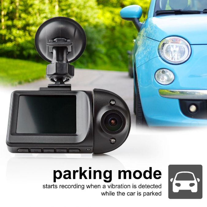 Dash Cam, Wide Quad Full HD 1440p 2K Front Dual Camera In Car Dashboard Dashcam, 140° Wide Angle, with 2.31" LCD Display, Night Vision, Motion Detection, Parking Mode and G-Sensor