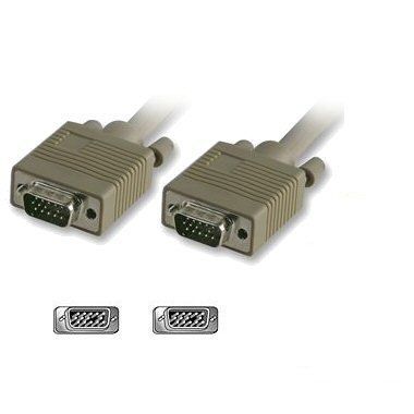 Ex-Pro Premium Grey SVGA VGA Plug - Plug (P-P) Male to Male Monitor / Projectors / LCD Cable HD15 Pin Cable Lead - 2m