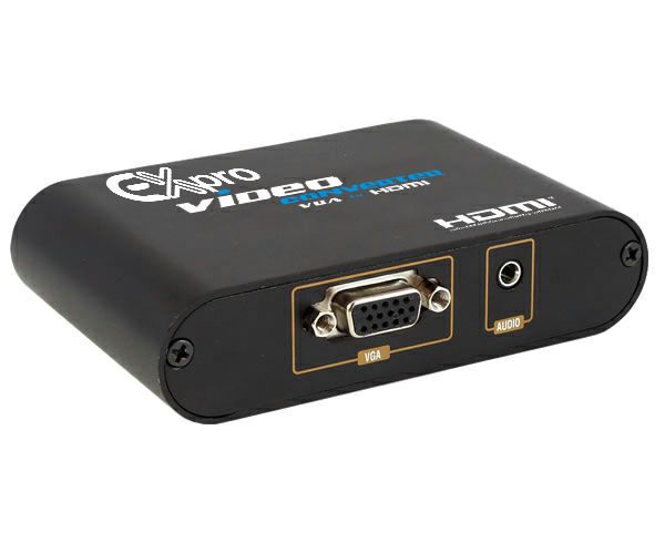 Ex-Pro® AV-Pro VGA & Audio to HDMI Converter - Connect SVGA video & R/L Audio to your HDMI monitor or HDTV