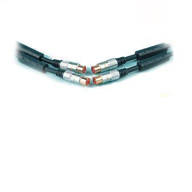 Ex-Pro Ultra Pro Black 100Hz Pro Coax - TV RF Ariel connection Cable Lead - P-S / Plug to Socket / Male to Female - 5m