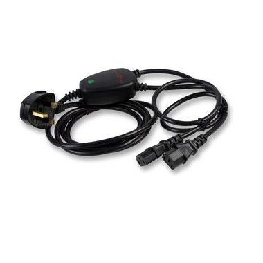 Ex-Pro 2.3m Surge Protection Protected Y IEC 2 Way - Computer PC Power Cord / Lead / Cable