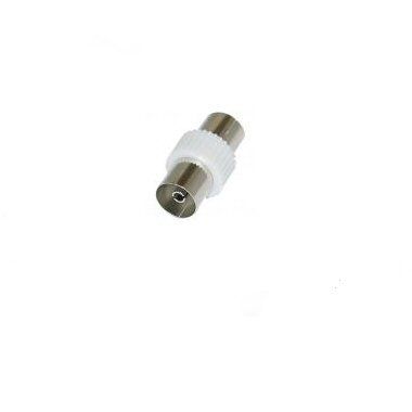 Ex-Pro 10 PACK - Standard Coax Coupler (Female to Female) to Join Male Coaxial Ariel Cables / Leads (White/Grey)