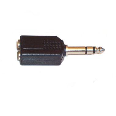 Ex-Pro - Standard - 6.35mm 1/4" Socket to 2 x 3.5mm Plug - Adapter Stereo