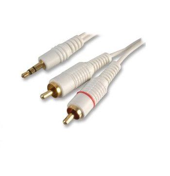 Ex-Pro - Premium White - 3.5mm to 2x Phono's Stereo Audio Cable - 1.2m