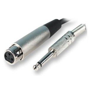 Ex-Pro XLR Cable (Plug) to 6.35mm Jack (Mono Jack) - Black 1m