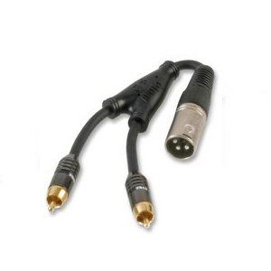 Ex-Pro XLR Cable (Plug) to 2 x Gold Plated Phono Plugs - Splitter - 25cm