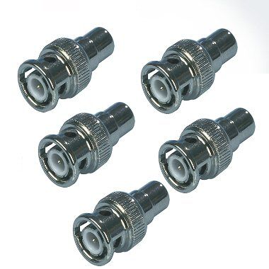 Ex-Pro Premium Nickle Plated BNC Male to Phono Female Adapter (5 Pack)