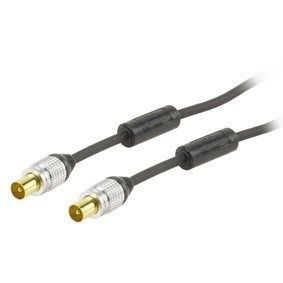 Ex-Pro 2.5m Ultra Pro 100Hz Metal End Gold Coax Screened EMI Suppressor - P-S / Plug to Socket / Male to Female