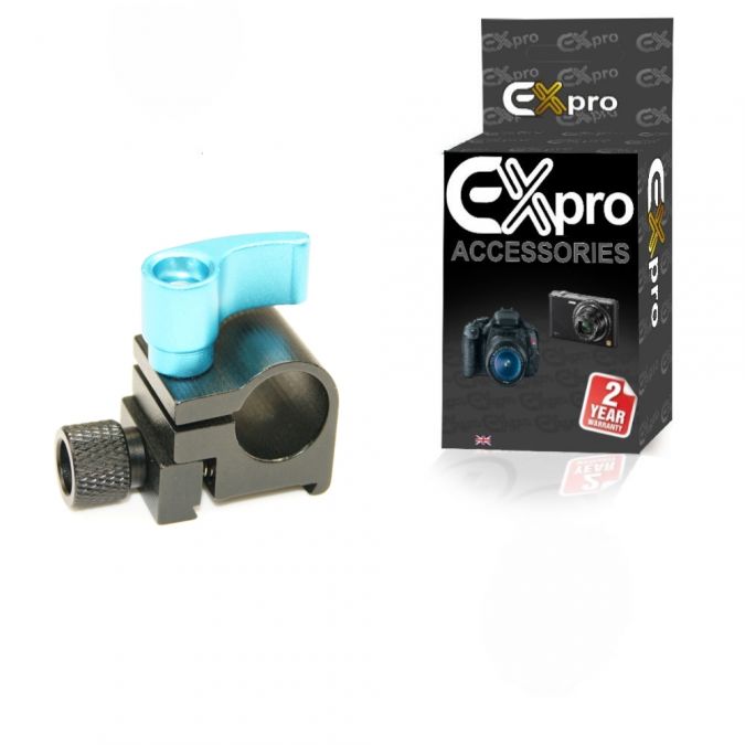 Ex-Pro® Cold Shoe 15mm Rod Clamp Rail Block for Stabiliser Flash Light DSLR Rig, Magic Arm, LCD Lighting etc..