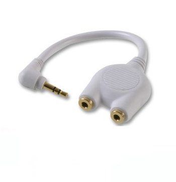 Ex-Pro - Premium White - iPod / MP3 Headphone splitter Gold Plated
