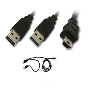 Ex-Pro USB Cable - Dual Power, 2 x Type A to mini B, USB 2.0 - 2m.