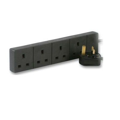Ex-Pro 4 Way Gang Extension Power Strip Black - 5m