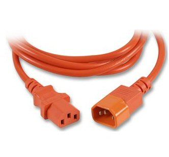 Ex-Pro 1m IEC C14 to IEC C13 Power Lead Extension Cable - Orange