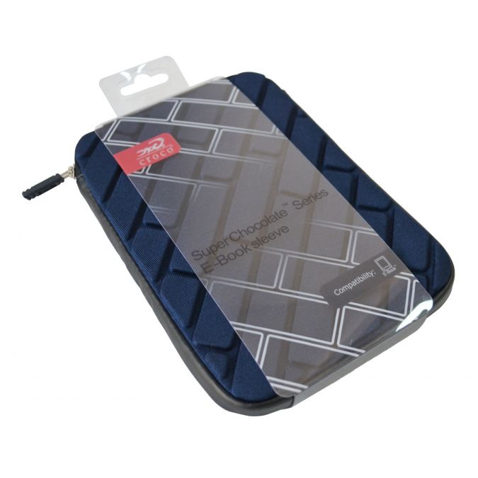 Croco® 7" Super Chocolate Brick Case Cover Carry Sleeve for 7" Tablets - Navy Blue